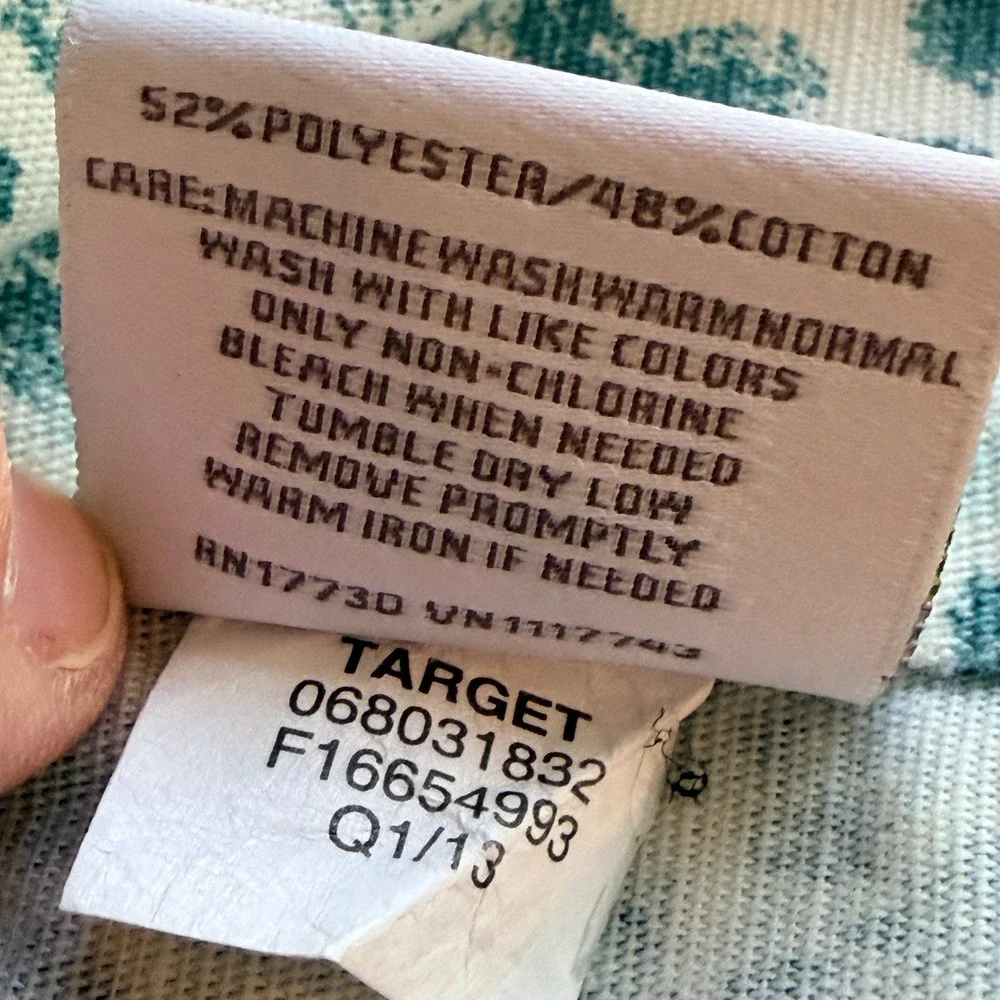 THRESHOLD 54x84 Deep Sage Green Print Cotton Blend Set of 2 Curtain Panels